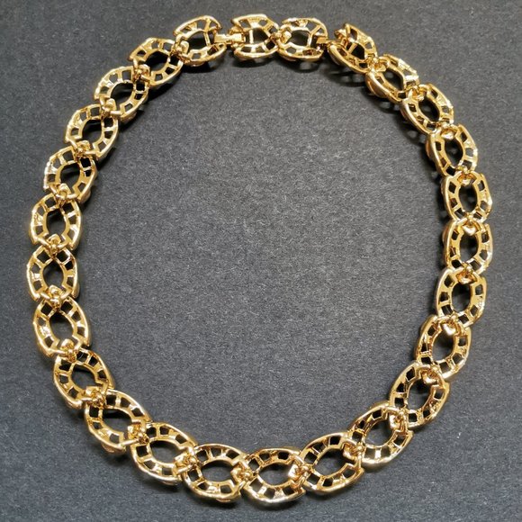 Vintage D'orlan Gold/Sliver Toned 22K Gold Plated Choker Necklace (NG-DOR01) - Picture 6 of 7